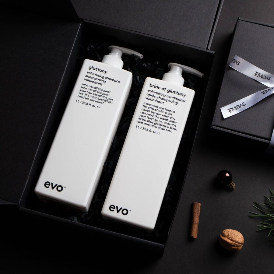 1L + 1L Evo Gluttony apimties suteikiantis rinkinys : Šampūnas ir Kondicionierius