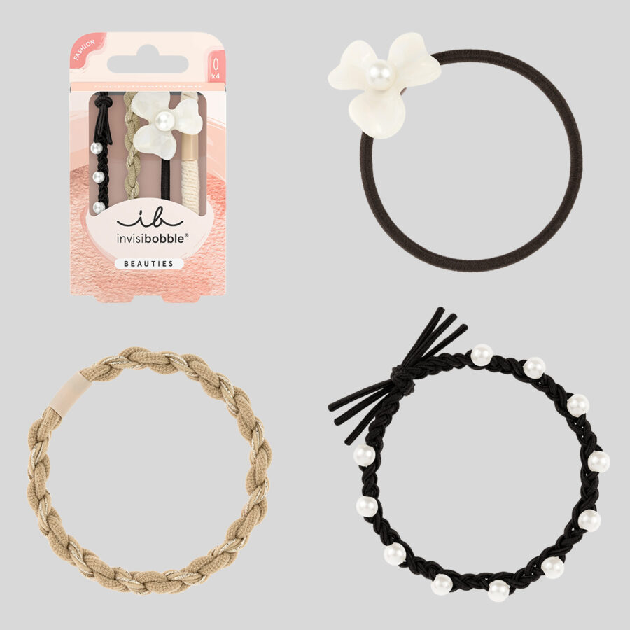 Invisibobble BEAUTIES Flower Pearl plaukų gumytės, 4 vnt.