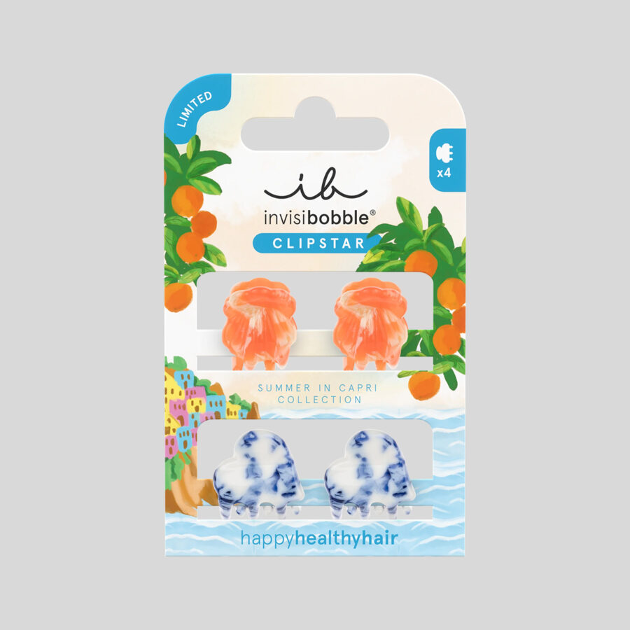 Invisibobble Clipstar SIC Mediterranean Minis plaukų segtukai, 4 vnt.