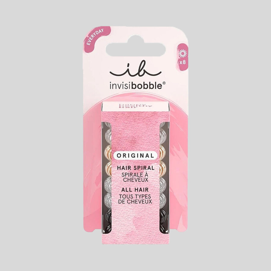 Invisibobble ORIGINAL Clear Black Metal plaukų gumytės, 8 vnt.