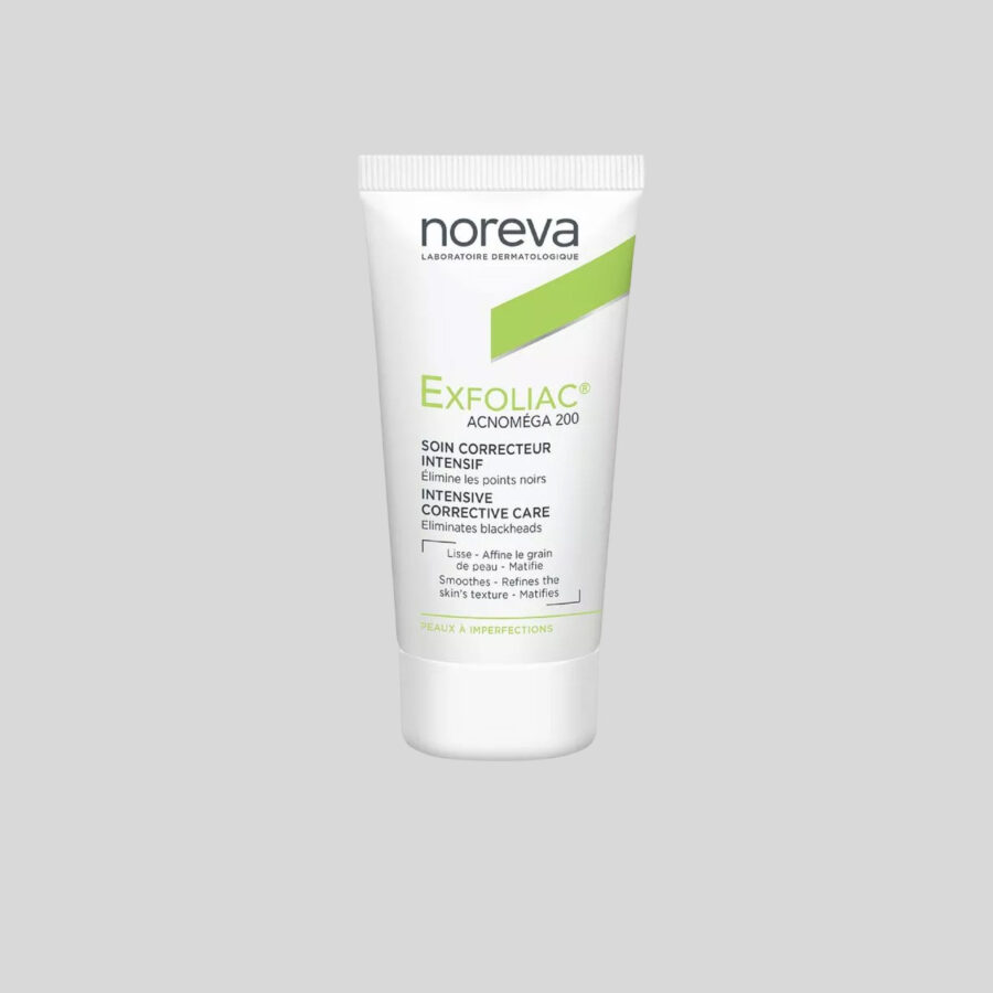 Noreva Exfoliac Acnomega 200 inkštirais užterštos odos kremas, 30 ml