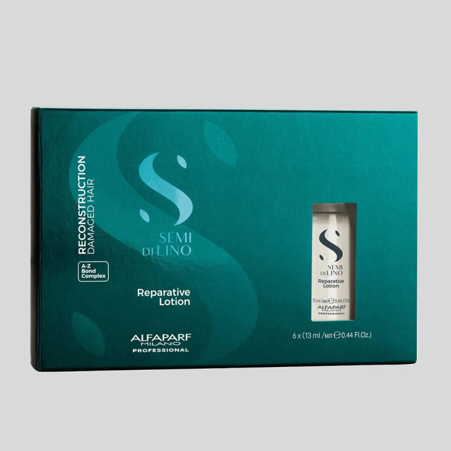 Alfaparf Milano Semi di Lino Reconstruction Reparative SOS Emergency Lotion atkuriamoji plaukų priemonė ampulėse, 6 x 13 ml