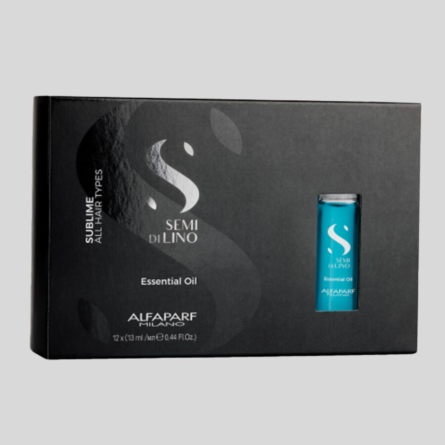 Alfaparf Milano Semi di Lino Sublime Essential Oil atkuriamasis plaukų aliejus ampulėse, 12 x 13 ml
