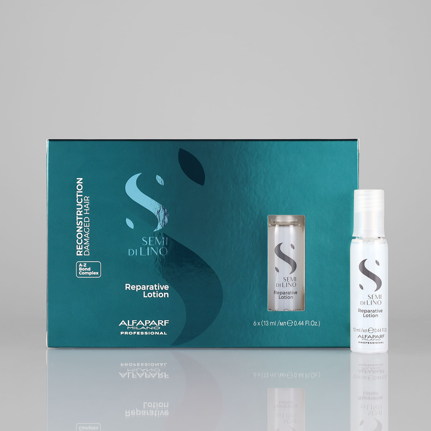 Alfaparf Milano Semi di Lino Reconstruction Reparative SOS Emergency Lotion atkuriamoji plaukų priemonė ampulėse, 6 x 13 ml