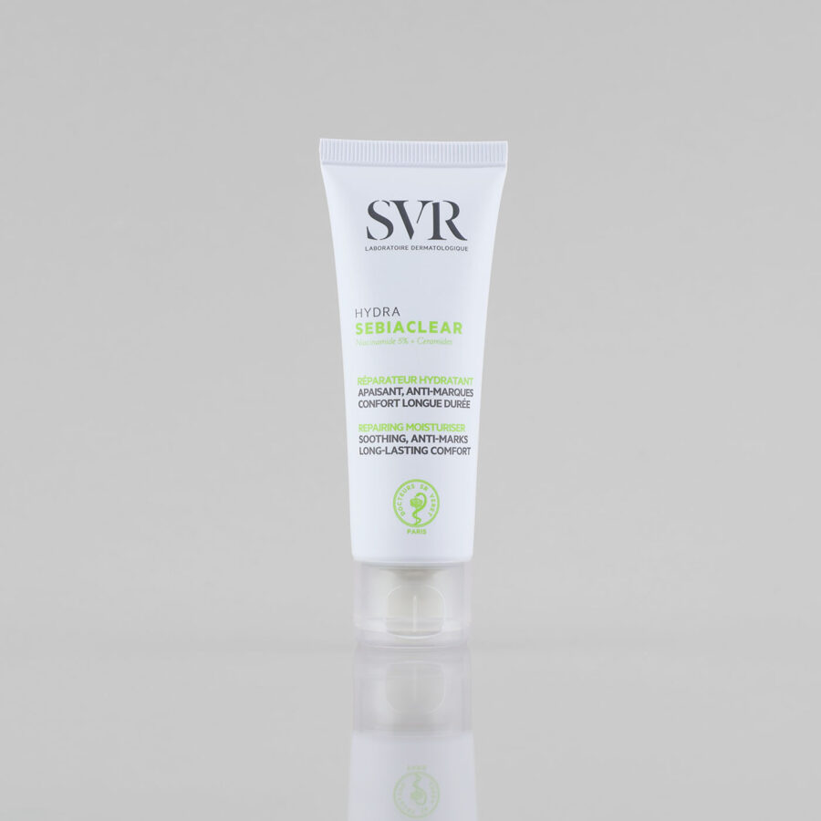 SVR Sebiaclear Hydra Cream veido kremas itin dehidratuotai, į aknę linkusiai odai, 40 ml