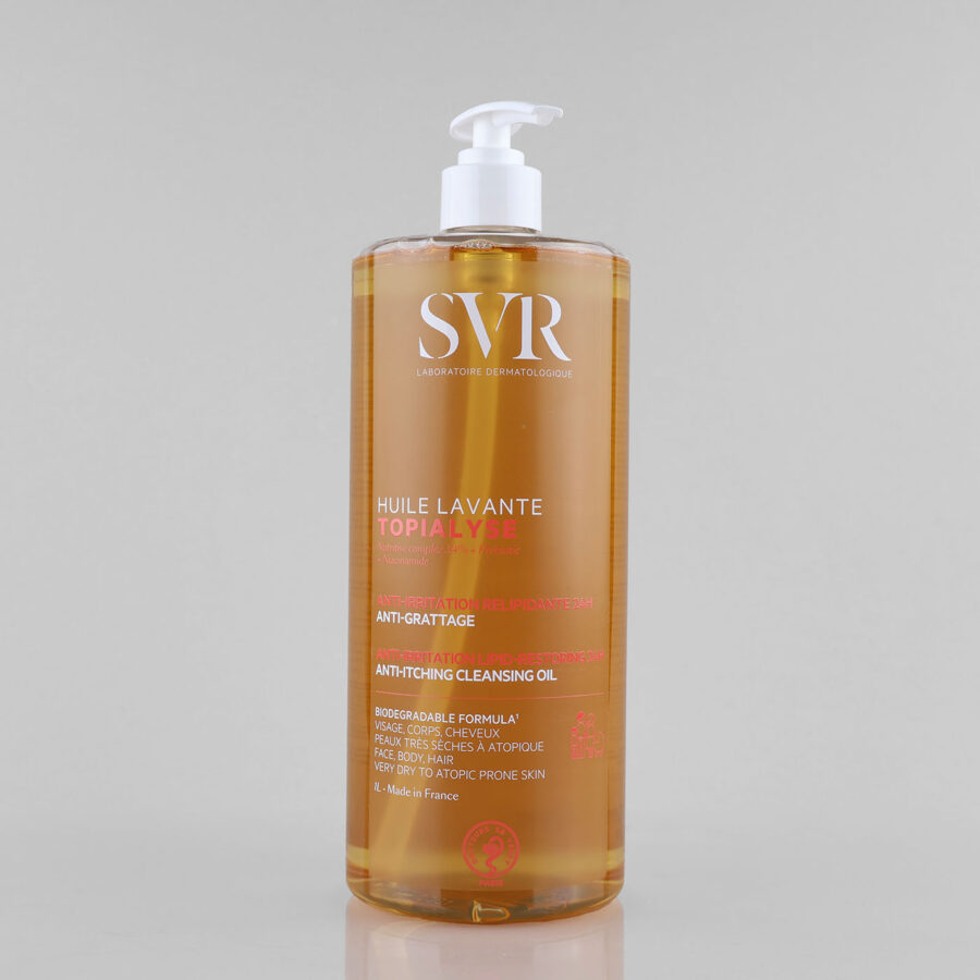SVR Topialyse Cleansing Oil aliejinis kūno prausiklis itin sausai, niežtinčiai ir atopiškai odai, 1000 ml