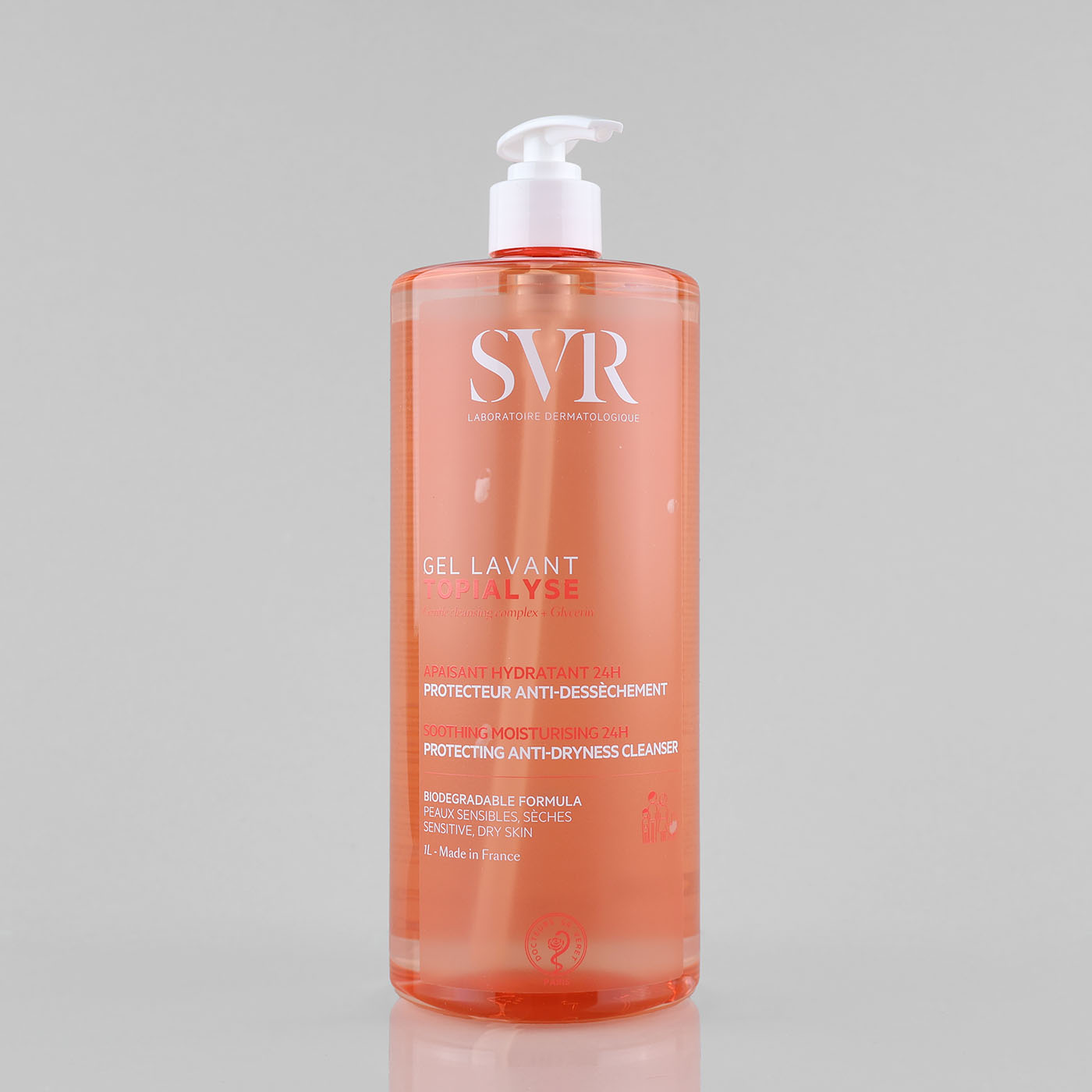 SVR Topialyse Soothing Moisturising Cleanser raminamasis drėkinamasis prausiklis, 1000 ml