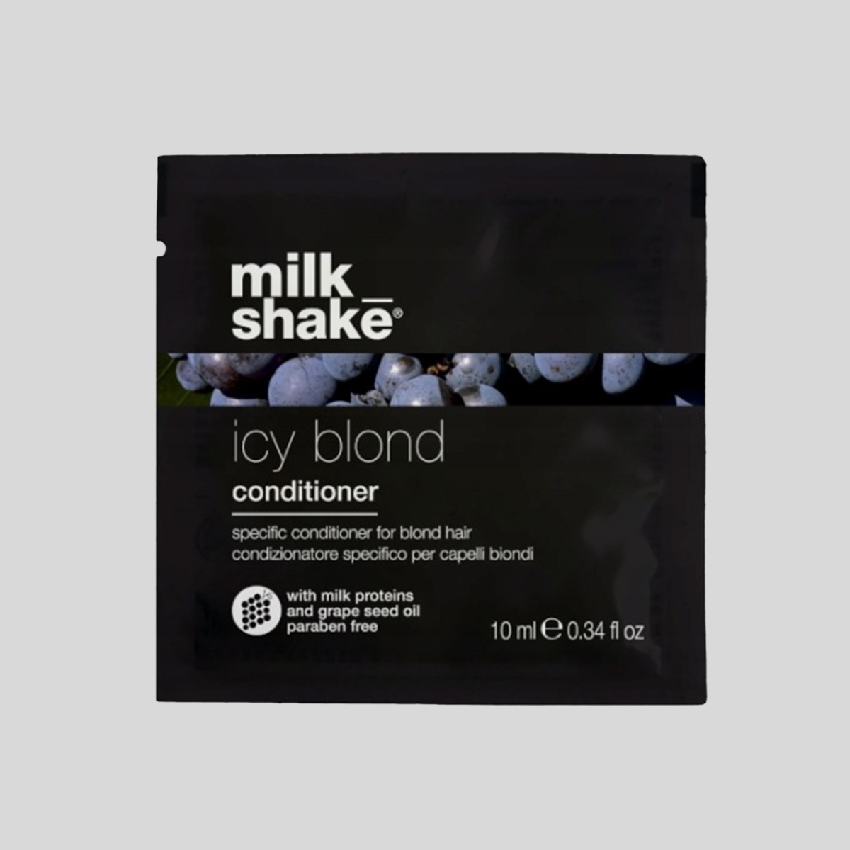 Milk Shake Icy Blond Conditioner tonuojantis kondicionierius šviesiems plaukams, 10 ml