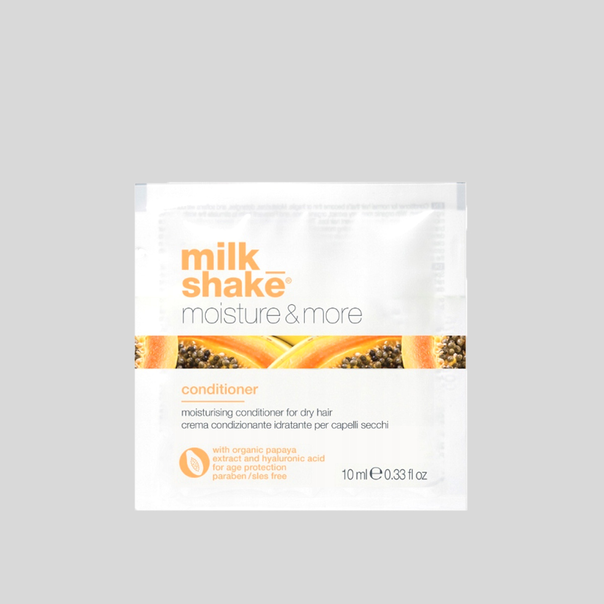 Milk Shake Moisture Plus (Moisture & More) Conditioner drėkinamasis kondicionierius sausiems plaukams, 10 ml