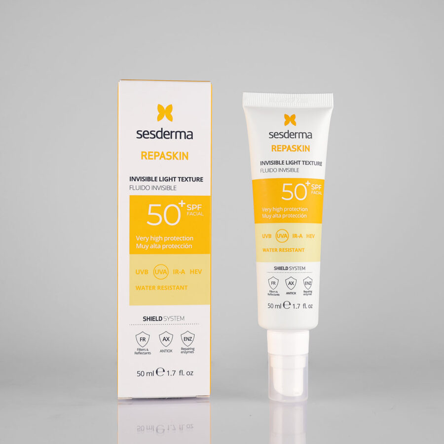 Sesderma Repaskin Invisible Light Texture Fluid SPF50+ apsauginis kremas nuo saulės, 50 ml