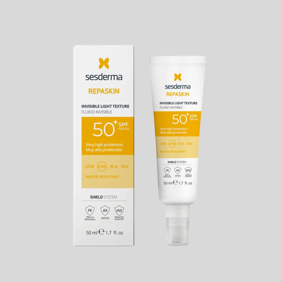 Sesderma Repaskin Invisible Light Texture Fluid SPF50+ apsauginis kremas nuo saulės, 50 ml