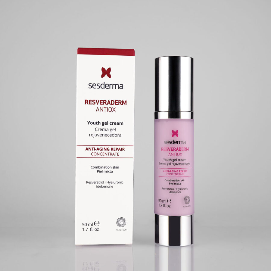 Sesderma Resveraderm Antiox Concentrate Antiaging Cream Gel antioksidacinis gelinis veido kremas, 50 ml