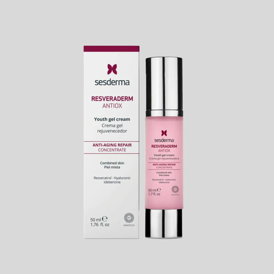 Sesderma Resveraderm Antiox Concentrate Antiaging Cream Gel antioksidacinis gelinis veido kremas, 50 ml