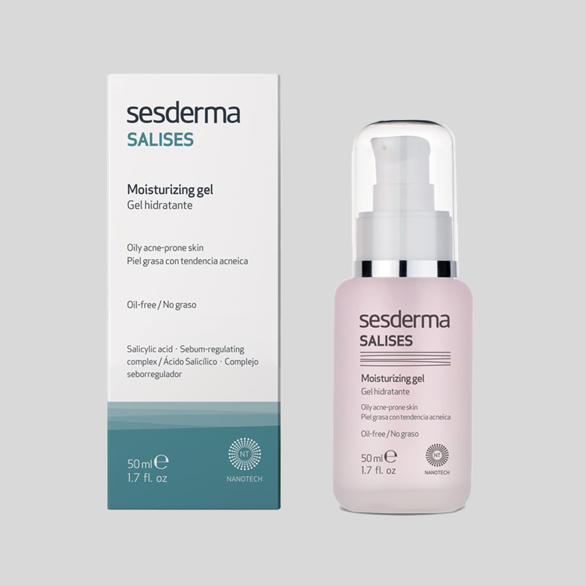 Sesderma Salises Moisturizing Gel Cream drėkinantis gelinis kremas veidui, 50 ml