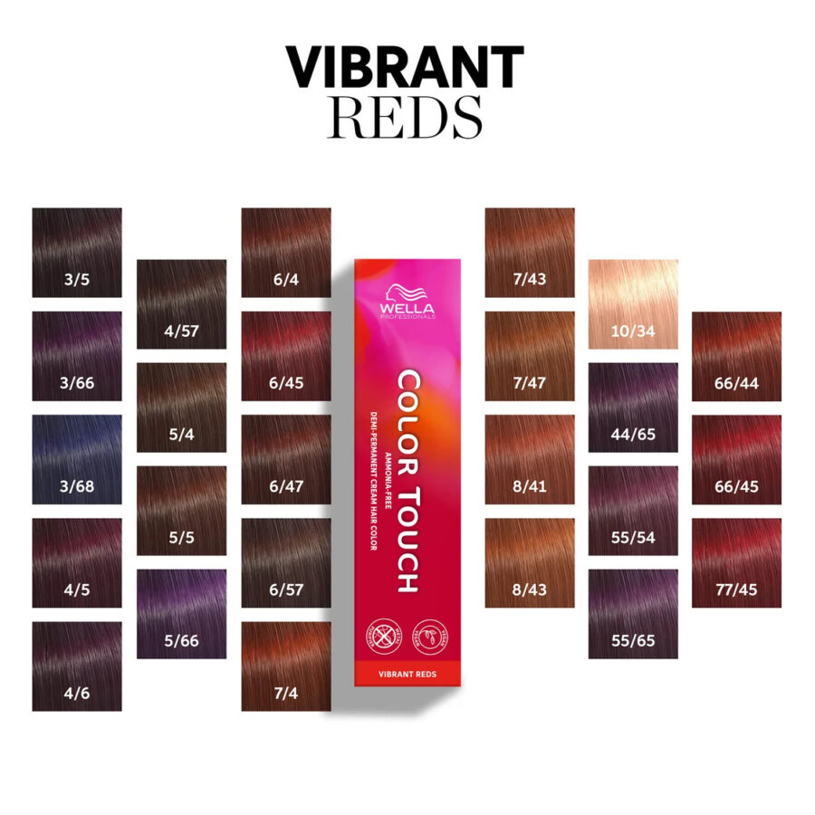 Wella Professionals Color Touch Vibrant Reds plaukų dažai be amoniako, 60 ml