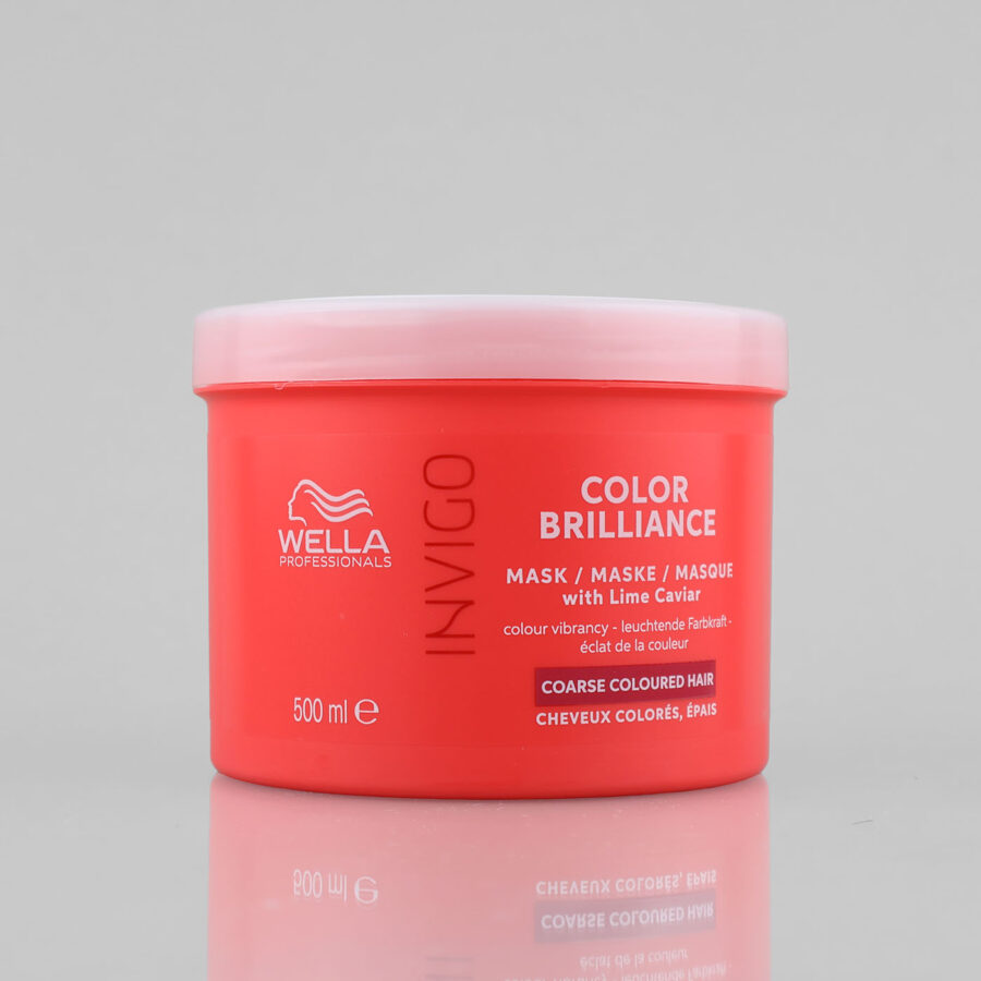 Wella Professionals Invigo Color Brilliance Coarse intensyvaus poveikio kaukė dažytiems storiems plaukams, 500 ml