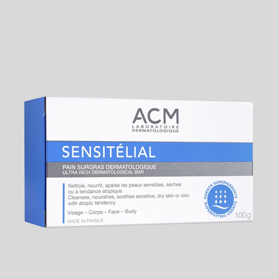 ACM Sensitélial Ultra Rich dermatologinis kietasis prausiklis be muilo, 100 g