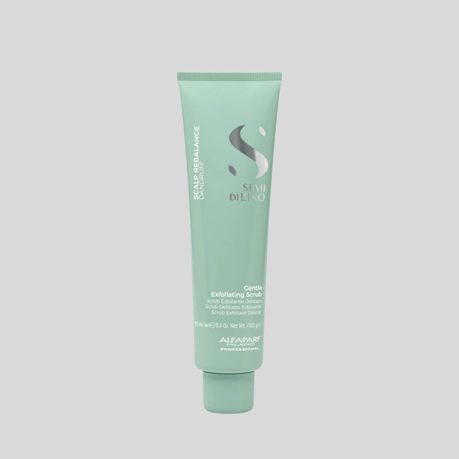 Alfaparf Milano Semi Di Lino Scalp Rebalance Gentle Exfoliating Scrub švelnus galvos odos šveitiklis, 150 ml
