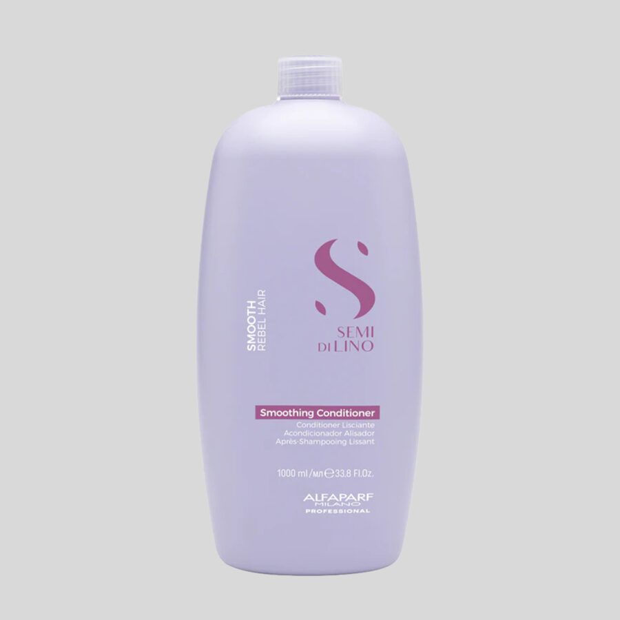 Alfaparf Milano Semi Di Lino Smooth Smoothing Conditioner glotninamasis kondicionierius nepaklusniems plaukams, 1000 ml