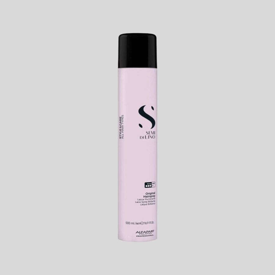 Alfaparf Milano Semi Di Lino Style&Care Original Hairspray stiprios fiksacijos plaukų lakas, 500 ml
