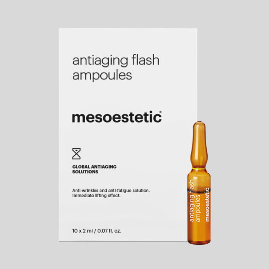 Mesoestetic Antiaging Flash stangrinamosios veido ampulės, 10x2 ml