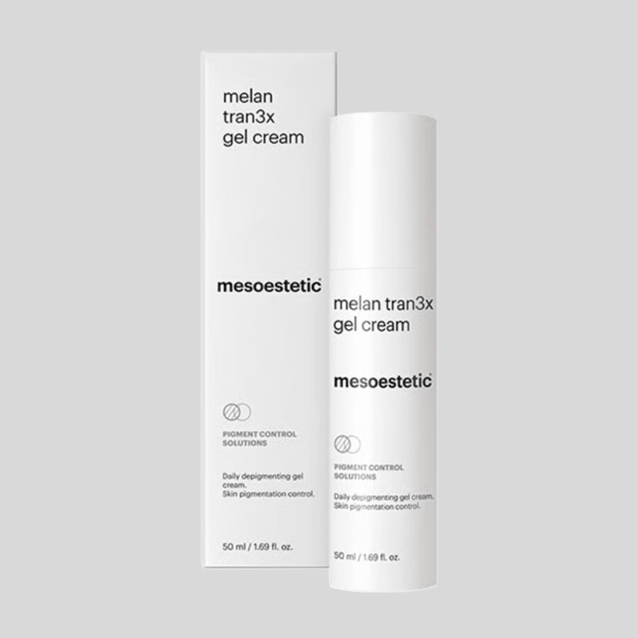Mesoestetic Melan Tran3X Gel Cream depigmentuojantis gelinis veido kremas, 50 ml