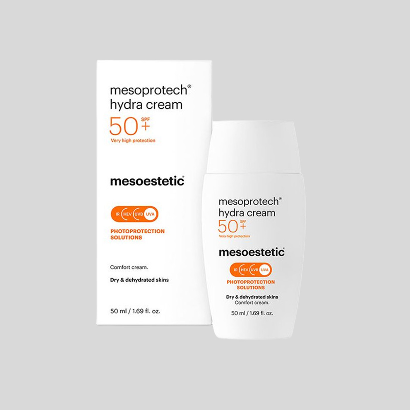 Mesoestetic Mesoprotech Hydra Cream SPF50+ drėkinamasis veido kremas nuo saulės, 50 ml