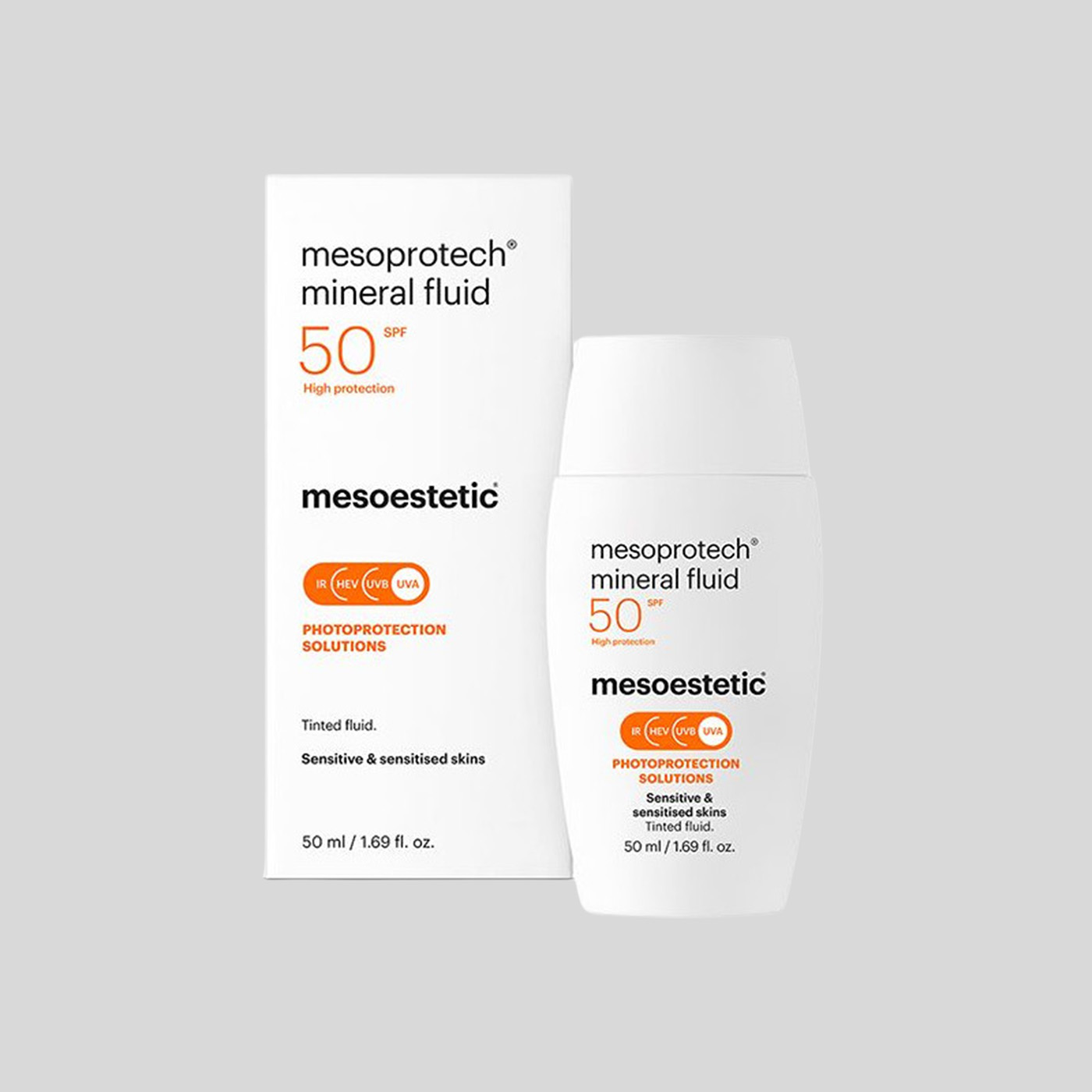 Mesoestetic Mesoprotech Mineral Fluid SPF 50+ apsauginis veido fluidas, 50 ml