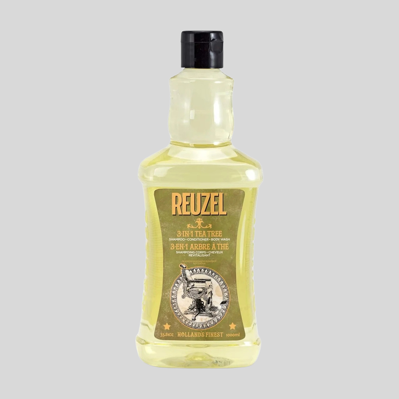 Reuzel 3-in-1 Tea Tree daugiafunkcis šampūnas, kondicionierius ir kūno prausiklis vyrams, 1000 ml