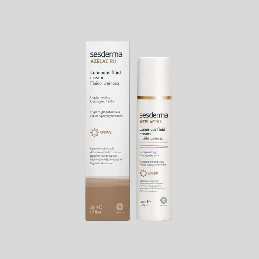 Sesderma Azelac RU Luminous Fluid dieninis veido kremas nuo pigmentinių dėmių SPF 50, 50 ml