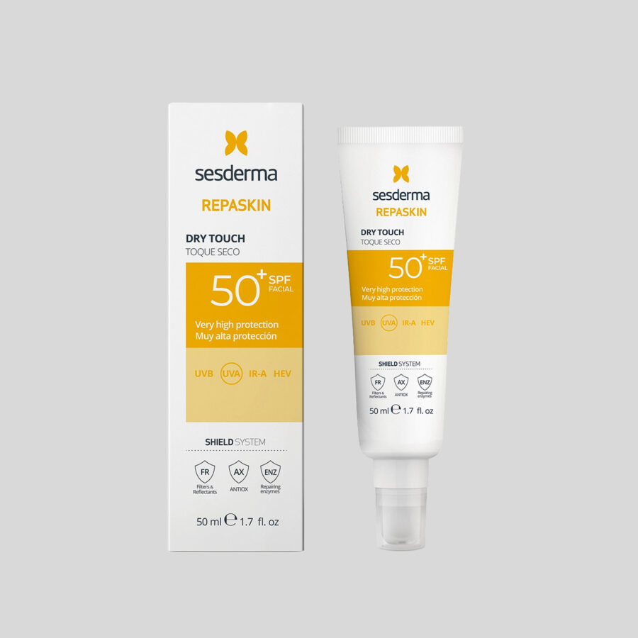 Sesderma Repaskin Dry Touch apsauginis veido kremas nuo saulės SPF 50+, 50 ml