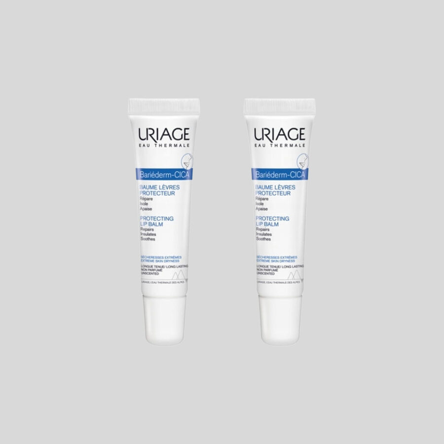 Uriage Bariéderm Cica-Lips atkuriamasis lūpų balzamas, 2 x 15 ml