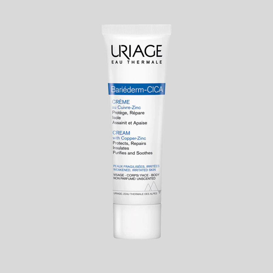 Uriage Bariéderm Cica atkuriamasis veido ir kūno kremas su variu ir cinku, 15 ml