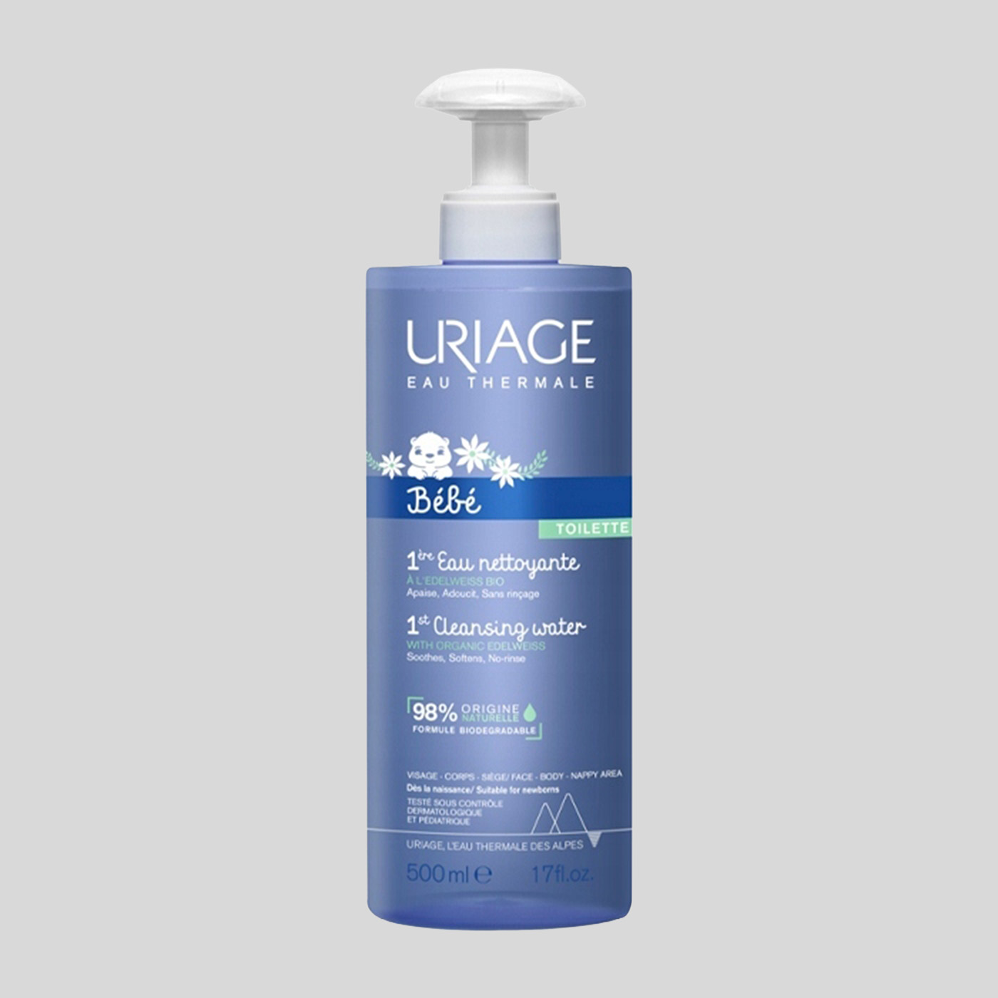 Uriage Bébé 1st Cleansing Water valomasis vanduo kūdikiams, 500 ml