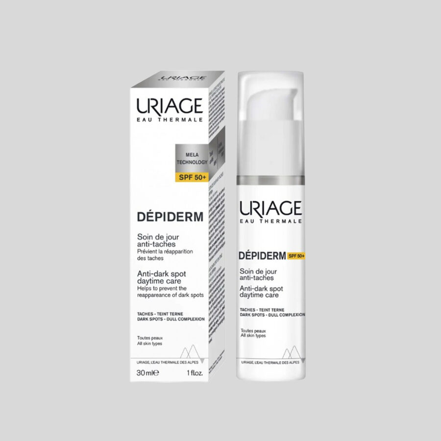 Uriage Dépiderm dieninis veido kremas nuo pigmentinių dėmių SPF50+, 30 ml