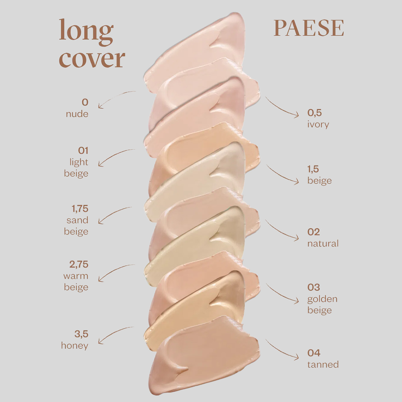 Paese Long Cover Fluid kreminė pudra, 30 ml - Image 2
